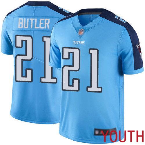 Tennessee Titans Limited Light Blue Youth Malcolm Butler Jersey NFL Football #21 Rush Vapor Untouchable->youth nfl jersey->Youth Jersey